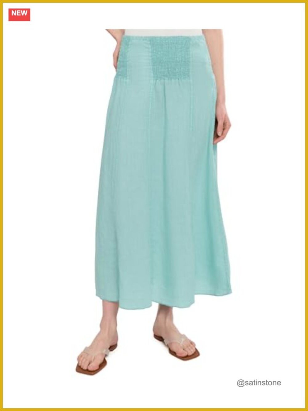 XCVI Blake Skirt Midi Linen Pull-On Ruched